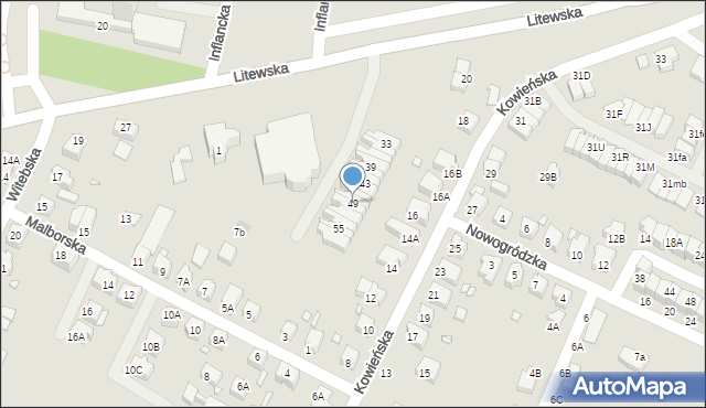 Wrocław, Litewska, 49, mapa Wrocławia