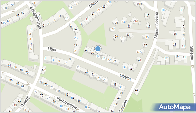 Wrocław, Libelta Karola, 14, mapa Wrocławia