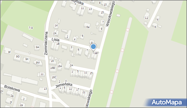 Wrocław, Lisia, 9, mapa Wrocławia