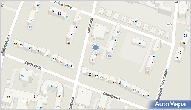 Wrocław, Litomska, 19, mapa Wrocławia