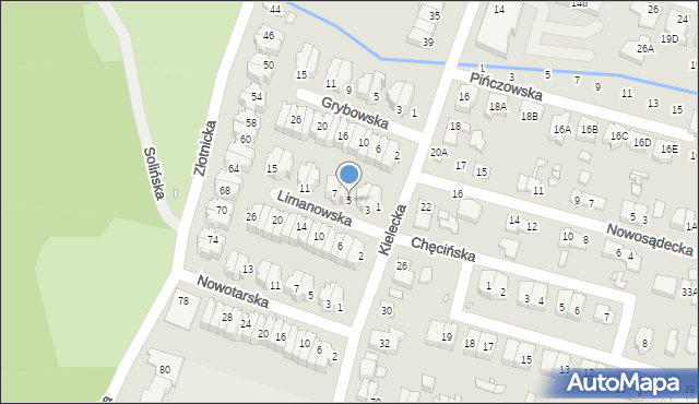 Wrocław, Limanowska, 5, mapa Wrocławia