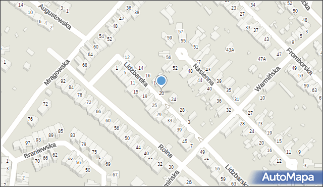 Wrocław, Lidzbarska, 20, mapa Wrocławia