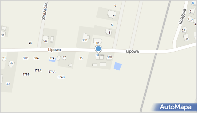 Wudzyn, Lipowa, 33A, mapa Wudzyn