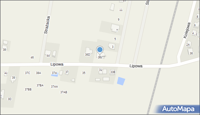 Wudzyn, Lipowa, 36c, mapa Wudzyn