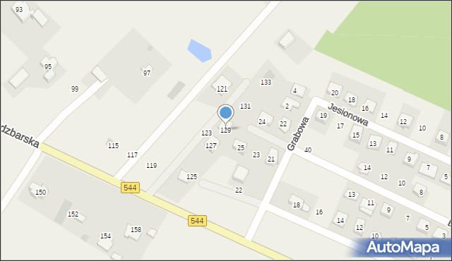 Wybudowanie Michałowo, Lidzbarska, 129, mapa Wybudowanie Michałowo