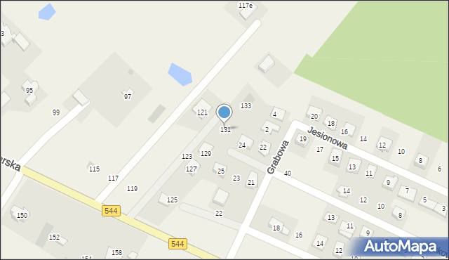 Wybudowanie Michałowo, Lidzbarska, 131, mapa Wybudowanie Michałowo