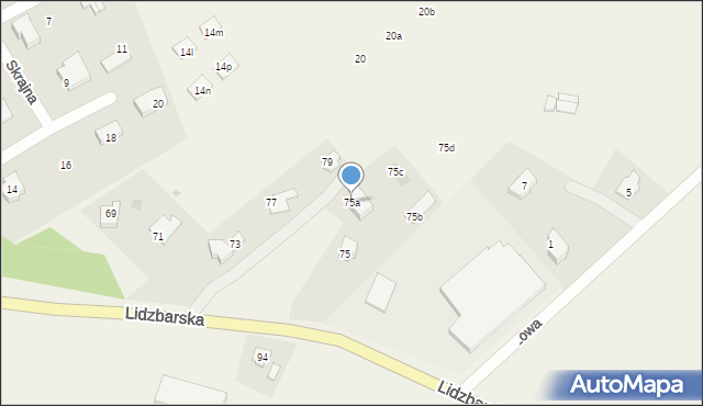 Wybudowanie Michałowo, Lidzbarska, 75a, mapa Wybudowanie Michałowo