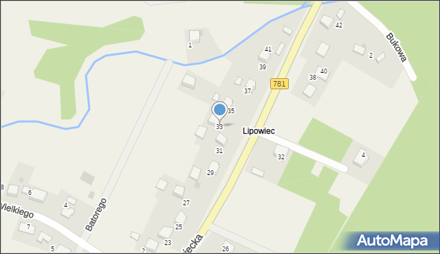 Wygiełzów, Lipowiecka, 33, mapa Wygiełzów