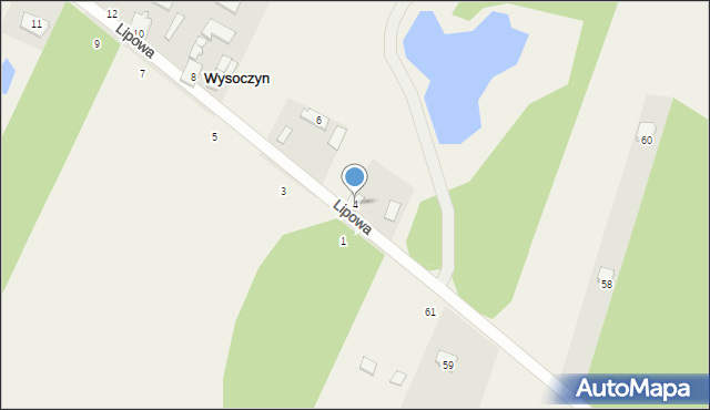 Wysoczyn, Lipowa, 4, mapa Wysoczyn