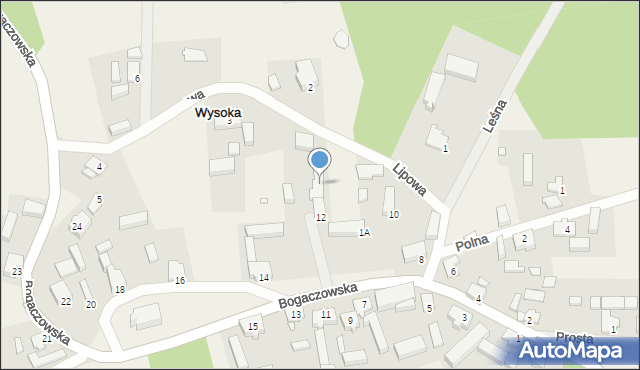 Wysoka, Lipowa, 1A, mapa Wysoka