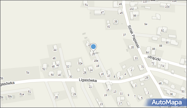 Ząb, Ligasówka, 20, mapa Ząb