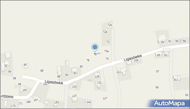 Ząb, Ligasówka, 76, mapa Ząb