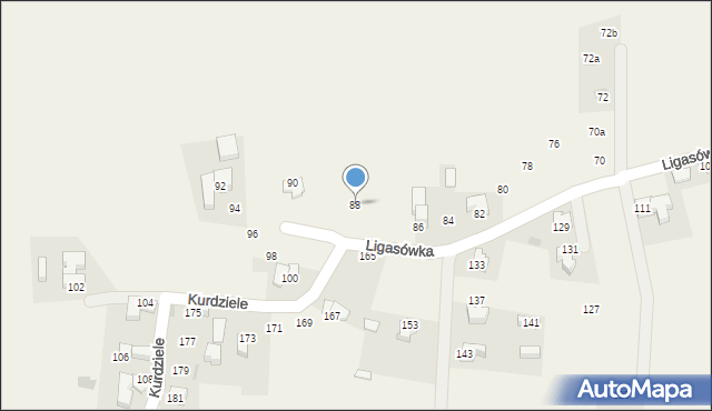 Ząb, Ligasówka, 88, mapa Ząb