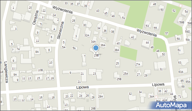 Ząbki, Lipowa, 23B, mapa Ząbki
