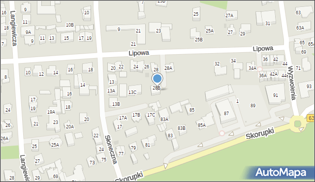 Ząbki, Lipowa, 28C, mapa Ząbki
