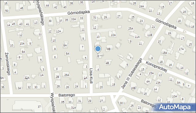 Ząbki, Lisa-Kuli Leopolda, płk., 6, mapa Ząbki
