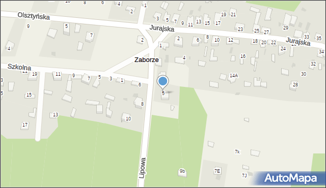 Zaborze, Lipowa, 5, mapa Zaborze