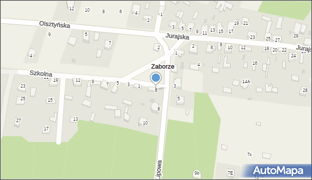 Zaborze, Lipowa, 6, mapa Zaborze