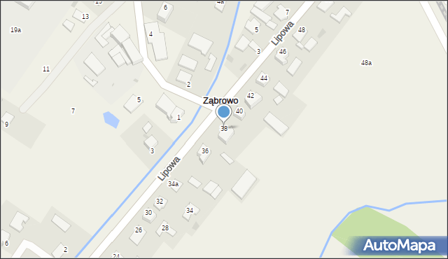 Ząbrowo, Lipowa, 38, mapa Ząbrowo