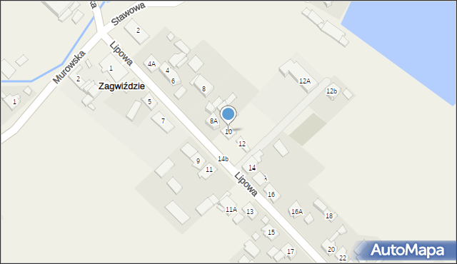 Zagwiździe, Lipowa, 10, mapa Zagwiździe