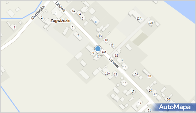 Zagwiździe, Lipowa, 11, mapa Zagwiździe