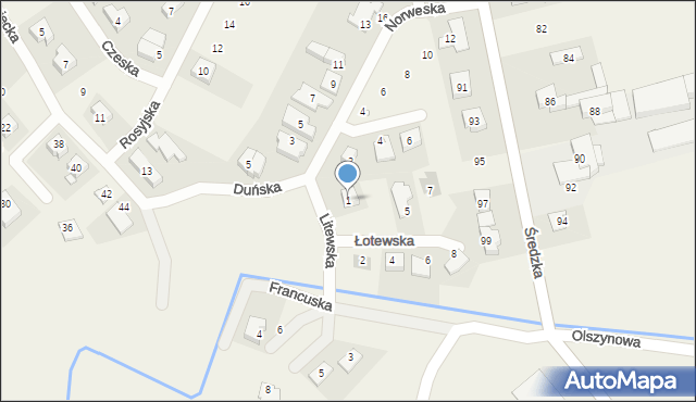 Zalasewo, Litewska, 1, mapa Zalasewo