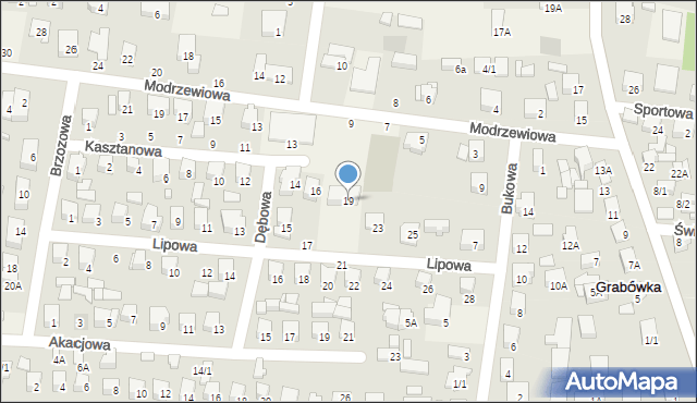 Zaścianki, Lipowa, 19, mapa Zaścianki