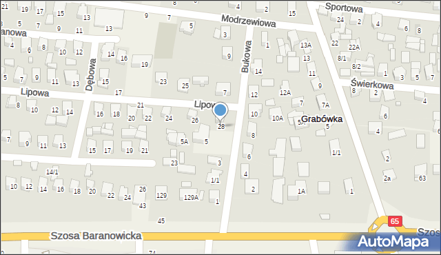 Zaścianki, Lipowa, 28, mapa Zaścianki
