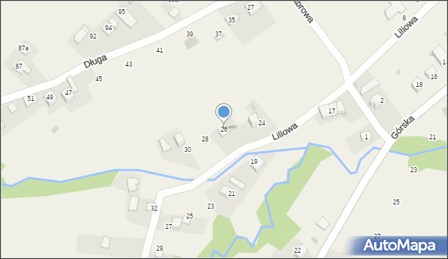 Zawadka, Liliowa, 26, mapa Zawadka