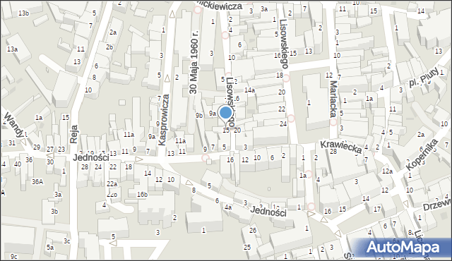 Zielona Góra, Lisowskiego Kazimierza, 15, mapa Zielona Góra