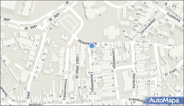 Zielona Góra, Lisowskiego Kazimierza, 4, mapa Zielona Góra