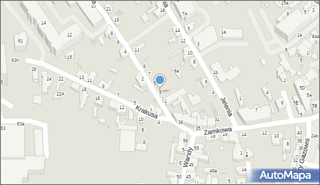 Zielona Góra, Lisia, 3, mapa Zielona Góra