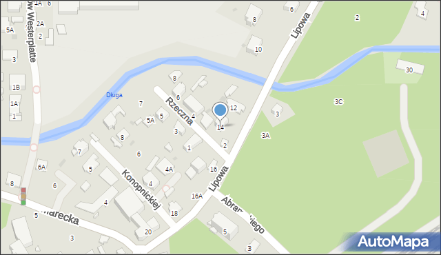 Zielonka, Lipowa, 14, mapa Zielonka