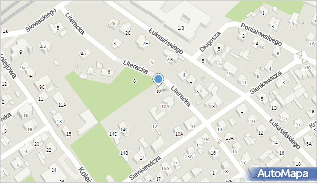 Zielonka, Literacka, 10, mapa Zielonka