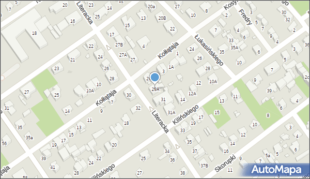 Zielonka, Literacka, 29A, mapa Zielonka