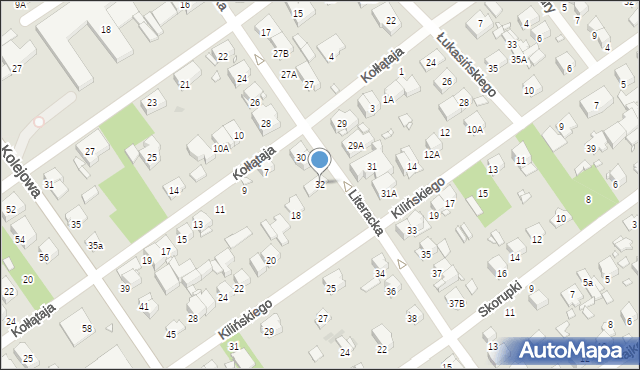 Zielonka, Literacka, 32, mapa Zielonka