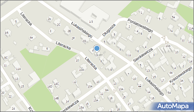 Zielonka, Literacka, 7, mapa Zielonka