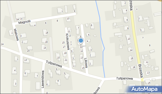 Żłobizna, Liliowa, 11, mapa Żłobizna