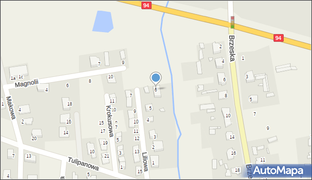 Żłobizna, Liliowa, 6, mapa Żłobizna