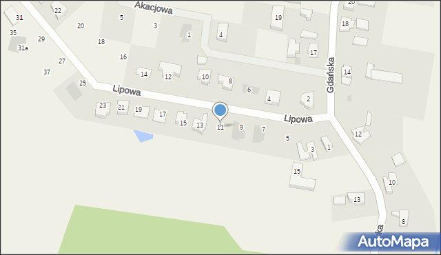 Żukczyn, Lipowa, 11, mapa Żukczyn