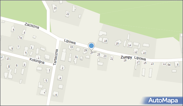 Zumpy, Lipowa, 27, mapa Zumpy