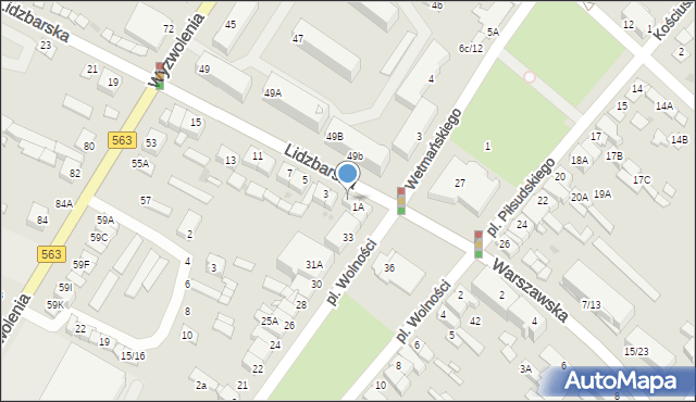 Żuromin, Lidzbarska, 1B, mapa Żuromin