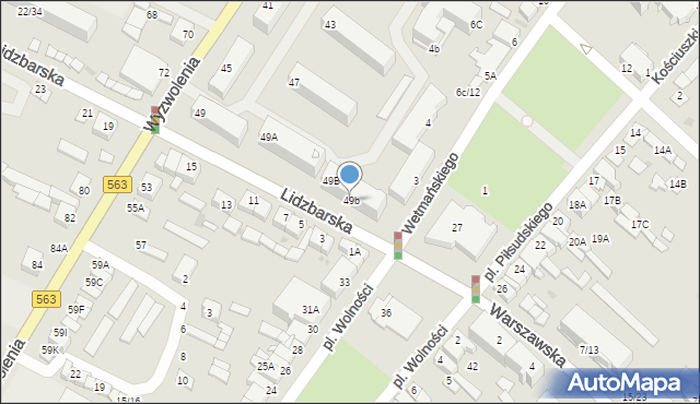 Żuromin, Lidzbarska, 49b, mapa Żuromin