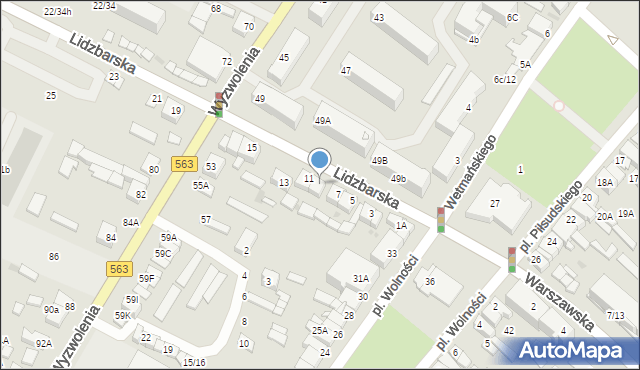 Żuromin, Lidzbarska, 9, mapa Żuromin