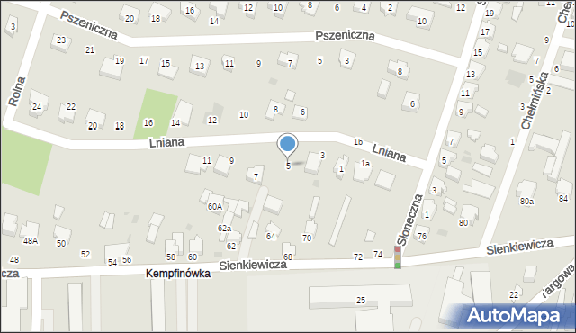 Bełchatów, Lniana, 5, mapa Bełchatów