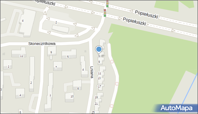 Białystok, Lniana, 7, mapa Białegostoku