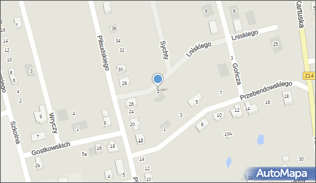 Kościerzyna, Lniskiego Klemensa, 2, mapa Kościerzyna