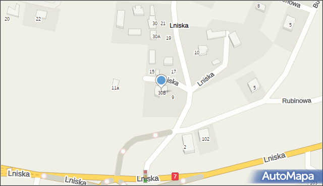 Lniska, Lniska, 30B, mapa Lniska