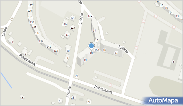 Szczecin, Lniana, 18, mapa Szczecina