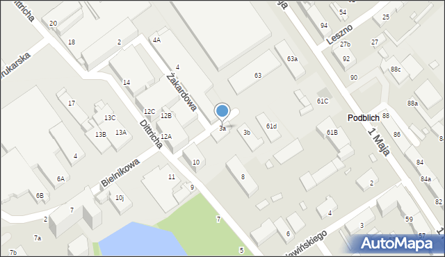 Żyrardów, Lniany Zaułek, 3a, mapa Żyrardów